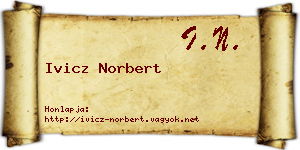 Ivicz Norbert névjegykártya