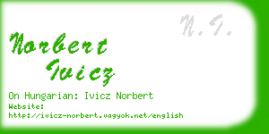 norbert ivicz business card